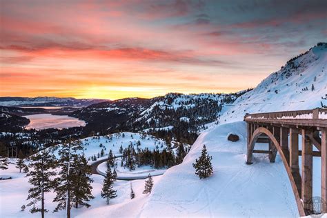 Sunrise At Rainbow Bridge 2 Sunrise Photograph Of Rainbow Bridge Above Donner Lake In