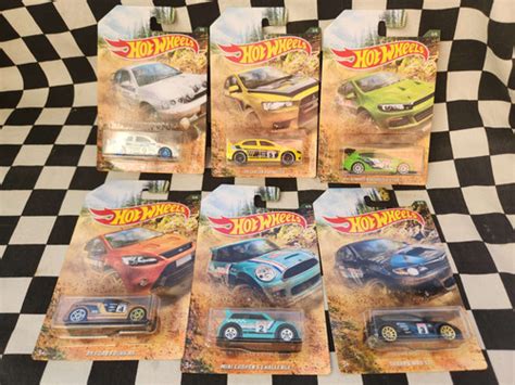 Hot Wheels Rally Set Of Ford Focus Escort WRX Lancer Evo Mini Cooper VW GT Kustomkollector