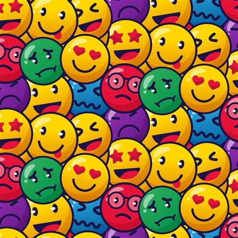 Padr O De Emoticons De Sorriso Colorido Vetor Gr Tis