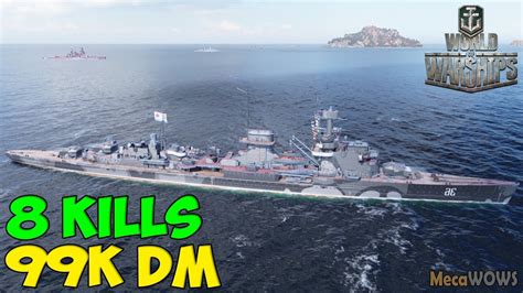 World Of WarShips Admiral Makarov 8 KILLS 99K Damage Replay