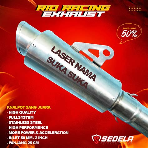 Jual GRATIS LASER NAMA KNALPOT ORIGINAL SEDELA EXHAUST SLENCER ONLY