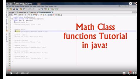 Java Programming How To Use Math Class Functions Or Methods Tutorial Youtube