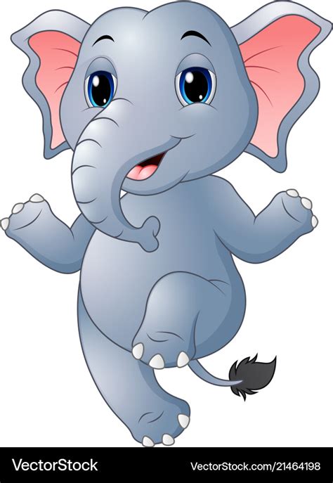 Cartoon elephant dancing Royalty Free Vector Image