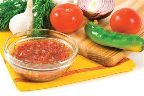 Mexican Spicy Fresh Sauce Salsa Stock Image - Image of studio, food ...