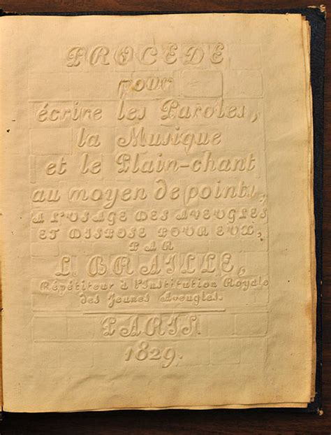 The First Publication Of The Braille Code