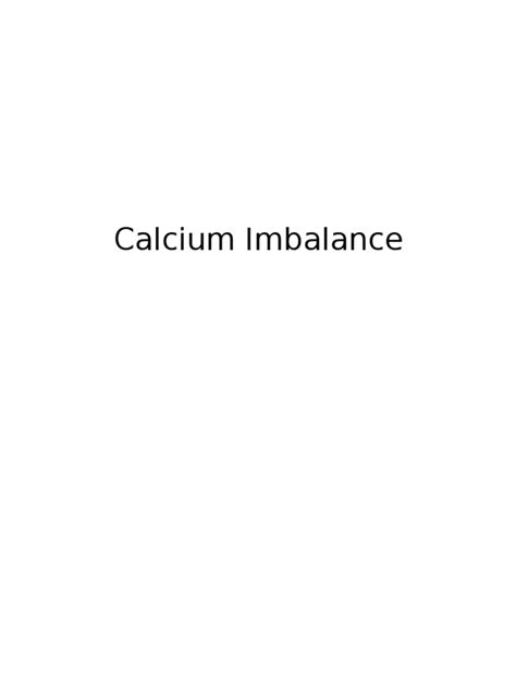 Calcium Imbalance Glucocorticoid Calcium In Biology