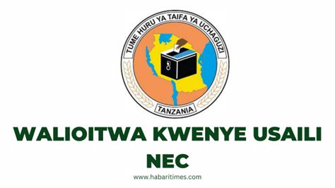 NEC Walioitwa Kwenye Usaili Tume Ya Uchaguzi INEC 2024