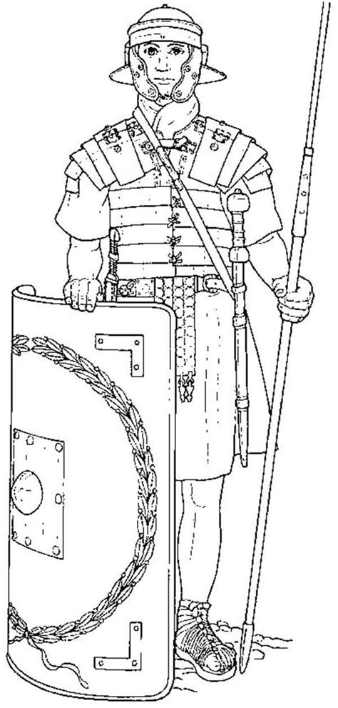 Roman Soldier Armor Coloring Page Sketch Coloring Page