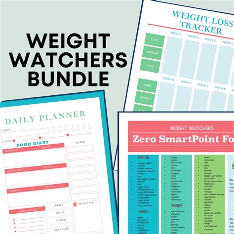 Weight Watchers Bundle Food Points Diary Zero Smartpoints Food List