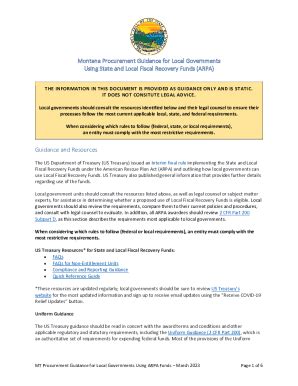 Fillable Online Dnrc Mt Montana Procurement Guidance For Local