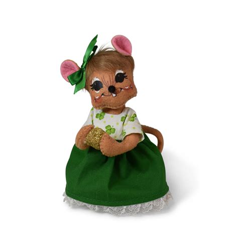 6in St Patricks Girl Mouse Annalee Dolls