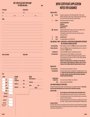 Fillable Online Nidirect Gov Birth Certificate Application Form