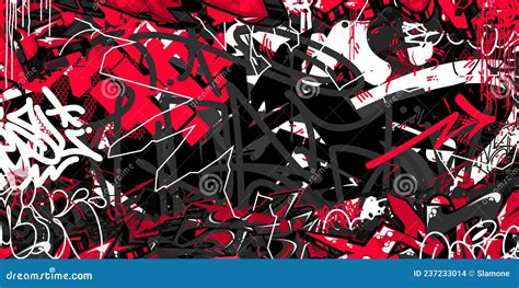 Black Red And White Abstract Hip Hop Street Art Graffiti Style Urban