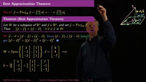 Orthogonal Projection 2 Linear Algebra G5 Youtube