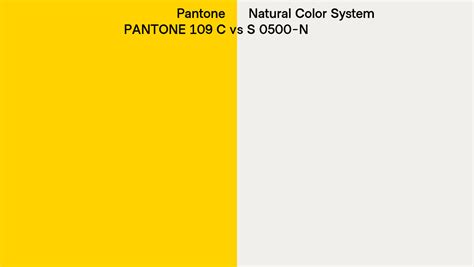 Pantone 109 C Vs Natural Color System S 0500 N Side By Side Comparison