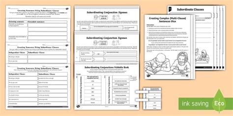 Main Clause And Subordinate Clause Ks English Pack