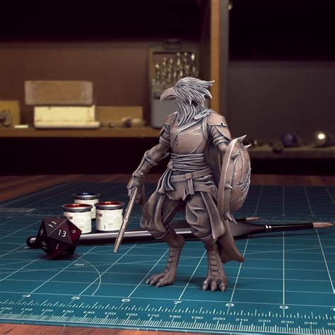 DND Heroes Kenku Fighters Pre Supported 3D Model 3D Printable