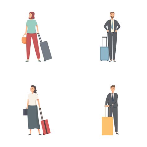 Diverse business and casual travelers with luggage 47053359 Vector Art