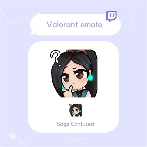 Valorant Sage Confused Thinking Cute Anime Single Twitch Emote Etsy