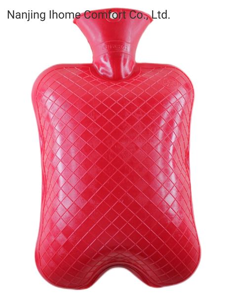 Luxury Collapsible Reusable Water Injection PVC Hot Water Bottle Bag With Embroider Cover And