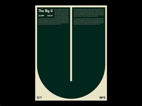 The Big U In 2024 Typography Poster Design Minimalist Graphic Design