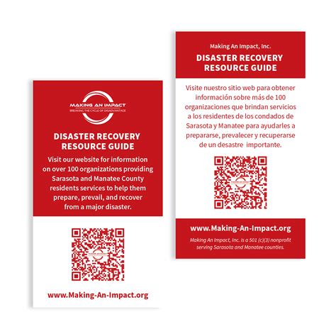 Disaster Recovery Qr Code Wallet Cards Bilingual Box Of