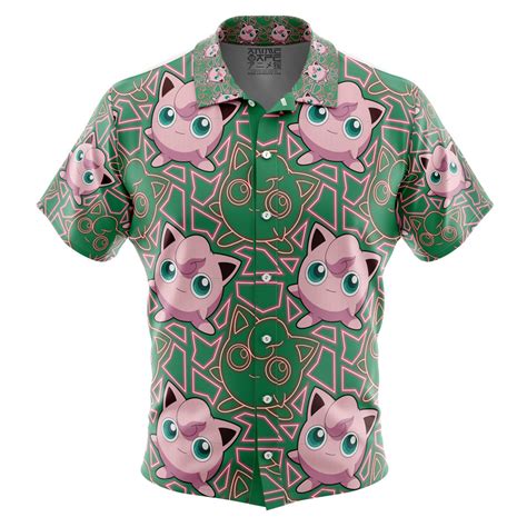 Jigglypuff Pokemon Button Up Hawaiian Shirt - Anime Ape