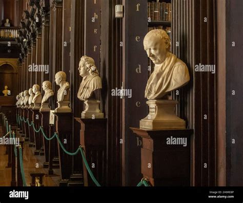 Busts Of Writers And Philosophers At The Trinity College Long Room