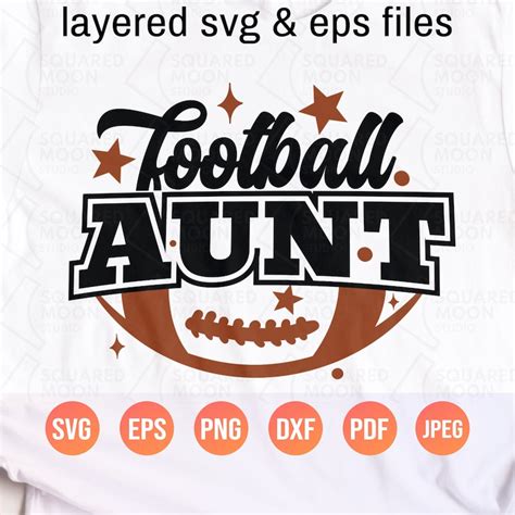 Football Aunt Svg Football Png Gift Football Auntie Svg Etsy