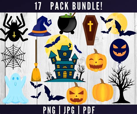 Halloween Doodles Clipart Digital Hand Drawn Sketched Pumpkins Spooky