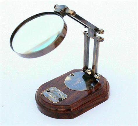 Table Top Magnifying Glass Desk Brass Magnifire 12 Antique Nautical