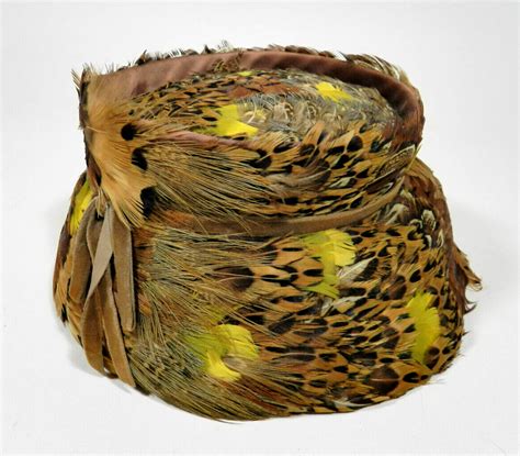 Vintage Womens Pheasant Feather Pillbox Hat Ebay