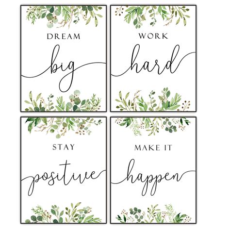 Dream Big, Stay Positive, Work Hard, Make It Happen - Motivational Wall ...