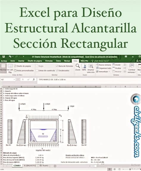 Excel Para Diseño Estructural Alcantarilla Sección Rectangular Contaduria Y