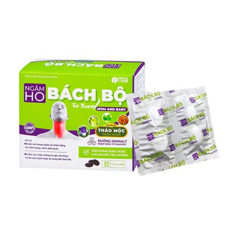 Thực phẩm bảo vệ sức khỏe Ngậm ho Bách bộ Tat Thanh Mom and Baby 5 Vỉ x ...