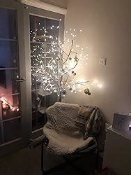 Eambrite Ft White Christmas Tree Lights Pre Lit Birch Twig Tree With