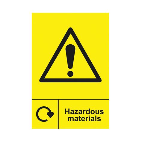 Sitesafe Hazardous Material Recycling Sign Self Adhesive Vinyl 200mm X