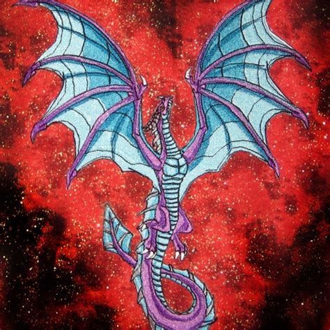 HUGE Flying Wyvern Dragon Ice Blue Iron on Patch - Etsy