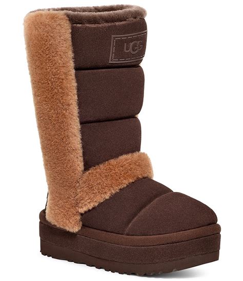 Ugg Classic Chillapeak Tall Suede Fur Platform Boots Dillards