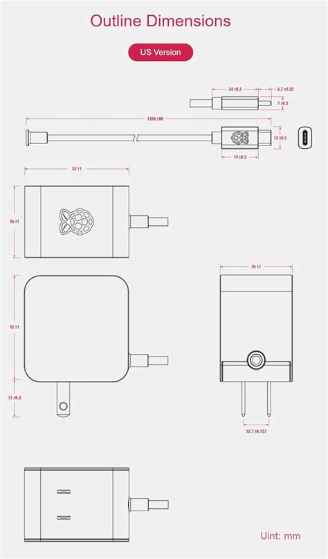 Raspberry Pi Power Adapter Pi5 Official Original 27w Power Pd Adapter Usb C 51v5a Type C