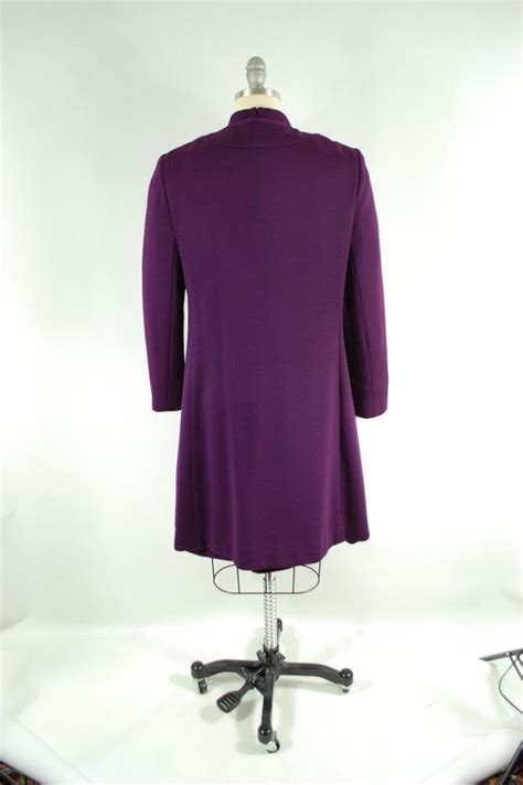 1960s Grape Purple Knit Dress and Coat Set / Medium /… - Gem