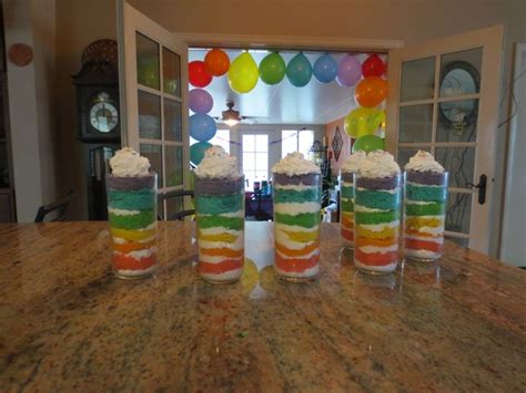 Rainbow Cake Parfaits Rainbow Cake Party Food Parfait