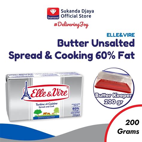 Jual Elle Vire Butter Unsalted Spread Cooking 60 Fat 200 Gr Free