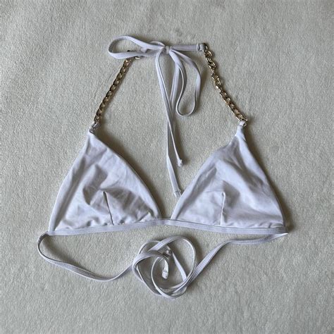 Women S White Bikini And Tankini Tops Depop