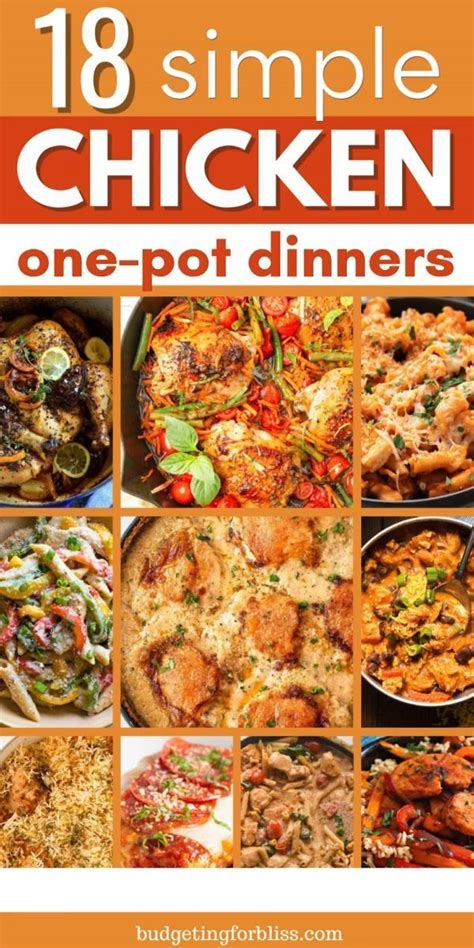 18 No Fuss One Pot Chicken Recipes Budgeting For Bliss [video] [video] In 2024 Chicken