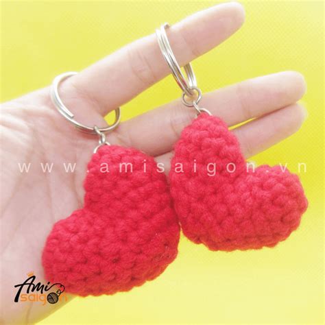 Crochet Heart Keychain Amigurumi Free Pattern Ami Saigon