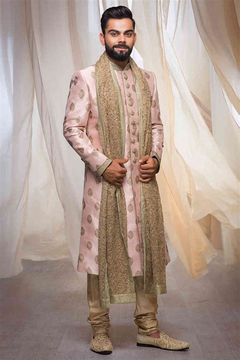 Stylish Sherwani With The Touch Of Golden Sequin Work In 2020 Wedding