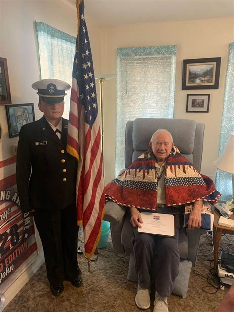 Marine Corps Veteran Receives Quilt Of Valor At Age 96 A Tribute To