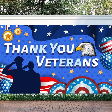 Amazon.com : Veterans Day Backdrop Happy Veterans Day Banner Thank You