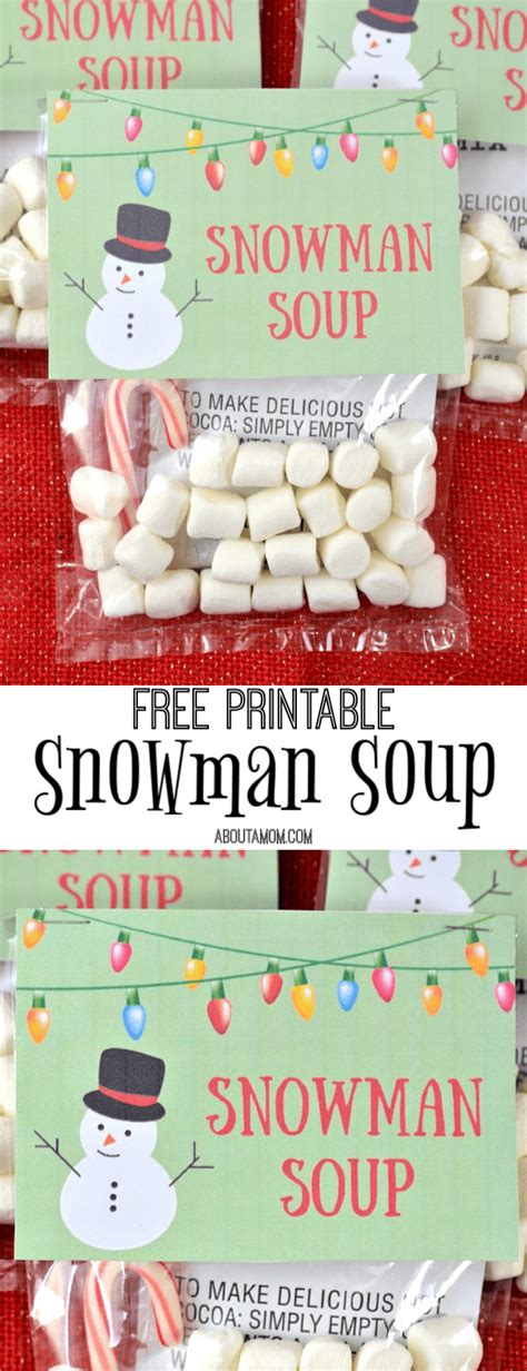 Homemade Holiday Gift Idea Snowman Soup With Free Printable About A Mom